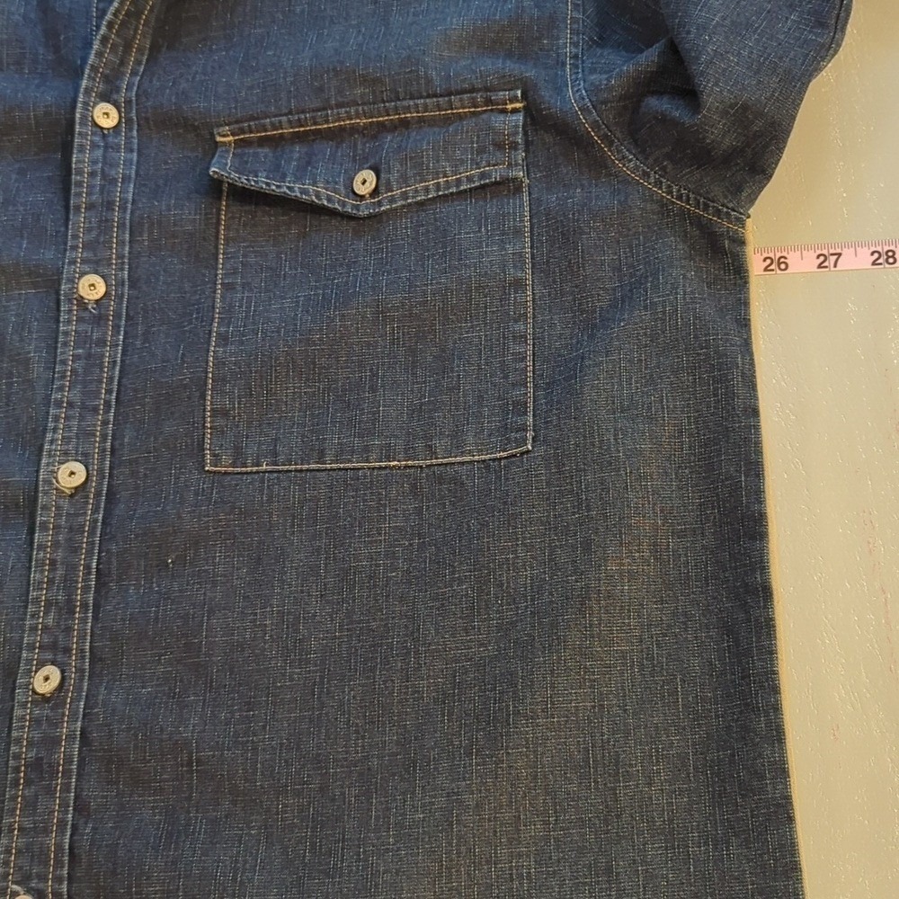 Marithe Francois Girbaud Indigo Denim Shirt Button Front size XL Human Nature - Picture 7 of 8